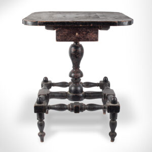 Antique American Side Table, Work Stand in a Historic Surface. Occasional Table Displaying Encyclopedic Turnings Inventory Thumbnail